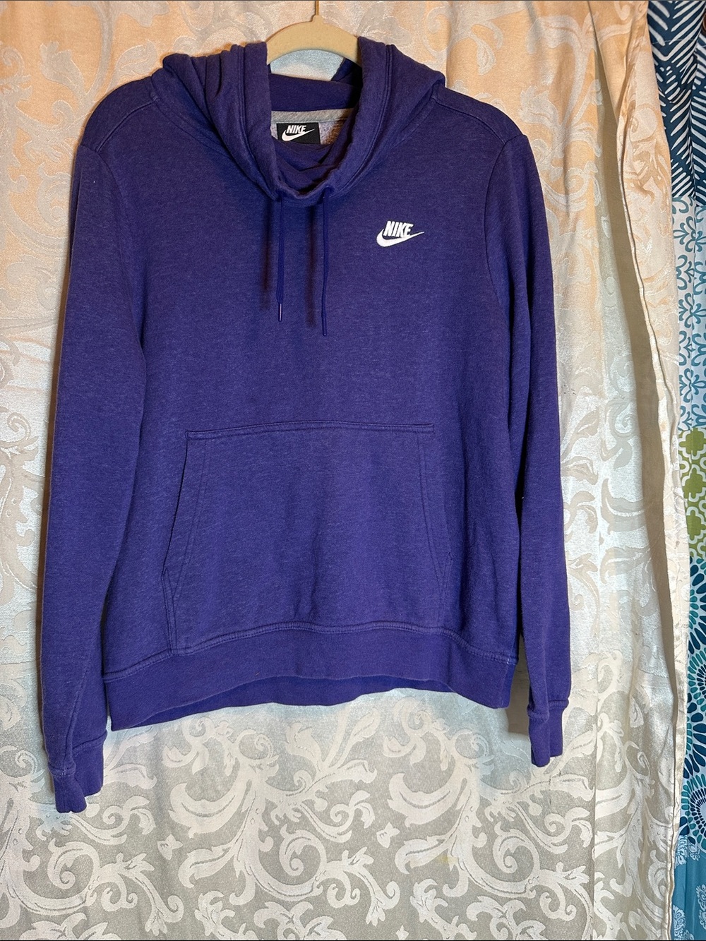 Nike Purple Crewneck Hoodie Sweatshirt with White Swoosh